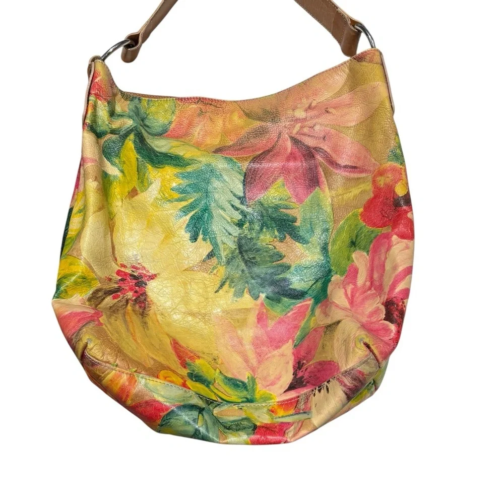 Maurizio Taiuti Italian leather floral hobo/shoulder bag